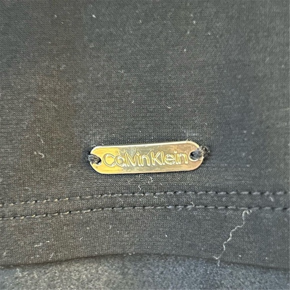 Calvin Klein Women's Black Mixed Media Short Sleeve Blouse Size M - Picture 6 of 13